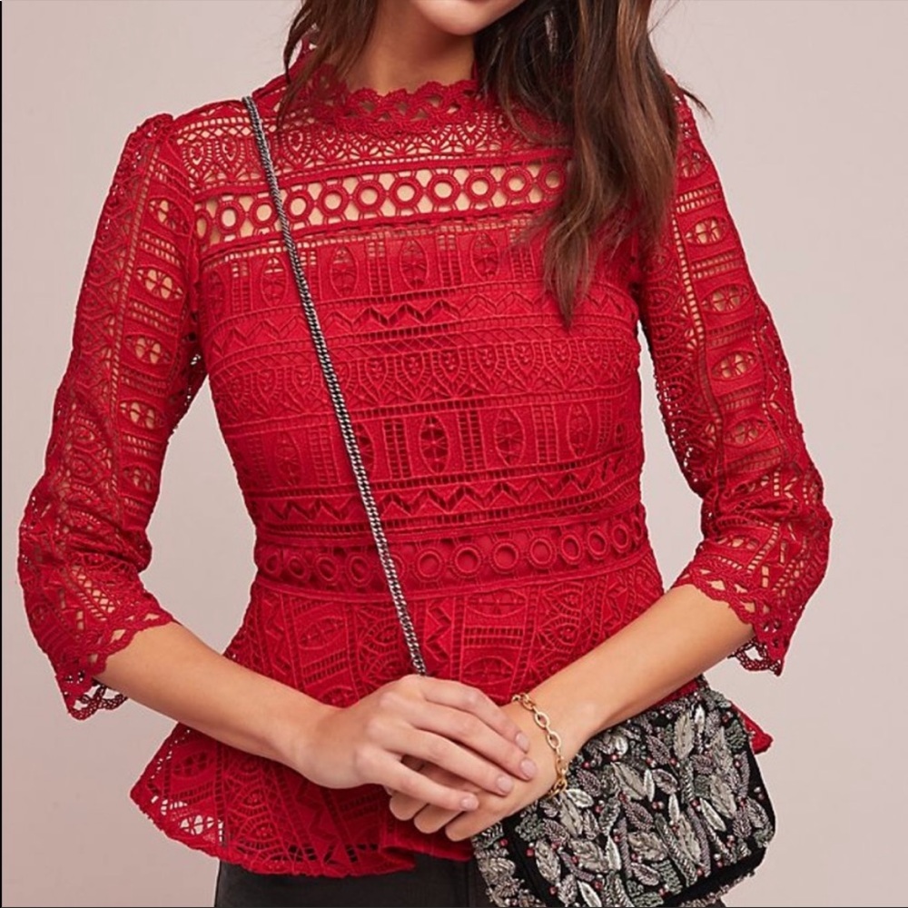 Anthro Moulinette Soeurs Lace Top